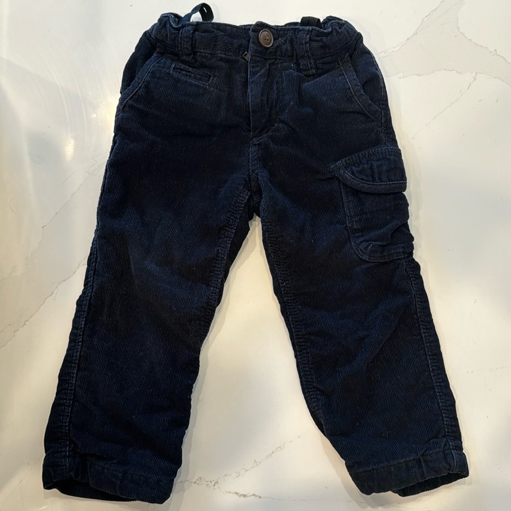 BabyGap Corduroy Jersey- Lined Pants, 2T Navy